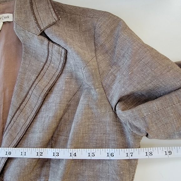 EUC Coldwater Creek 3/4 Sleeve Linen Blazer Size 4P - Picture 10 of 12